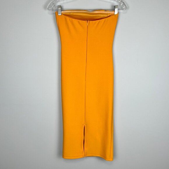 Petal and Pup Womens Whitehaven Orange Strapless Dress Midi Bodycon size 2 - Picture 7 of 14